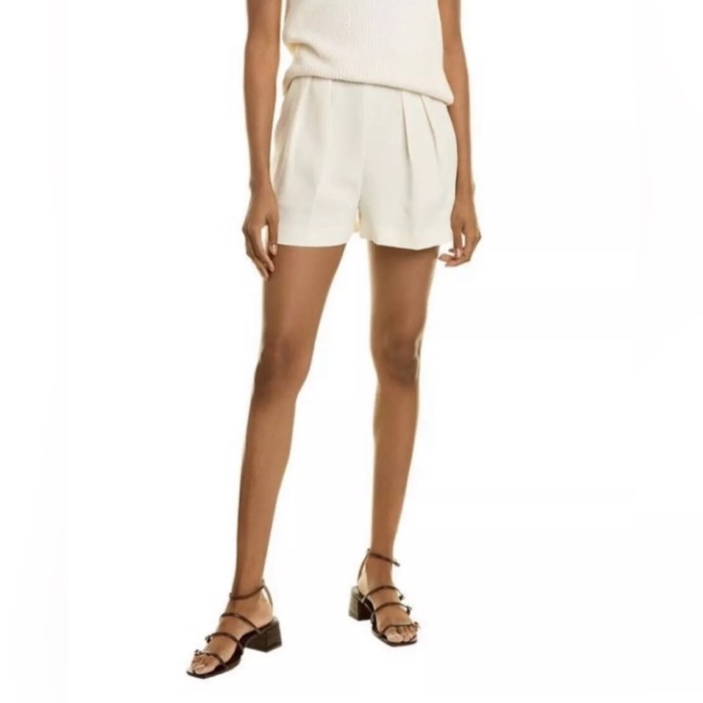 THEORY Classic Crepe Pleated Short in Rice size 0